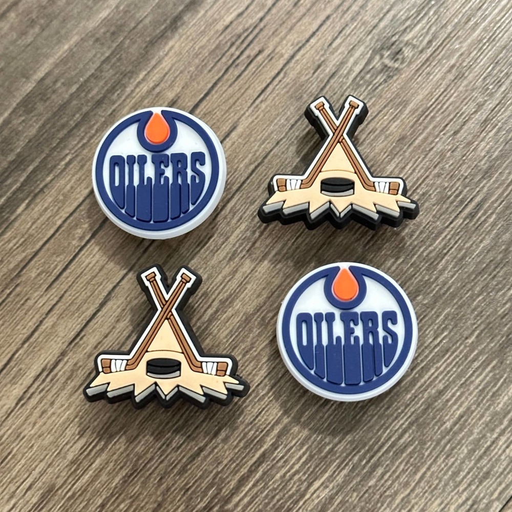 Edmonton Oilers Hockey Team Charm For Crocs Shoe Charms - 4 Pieces